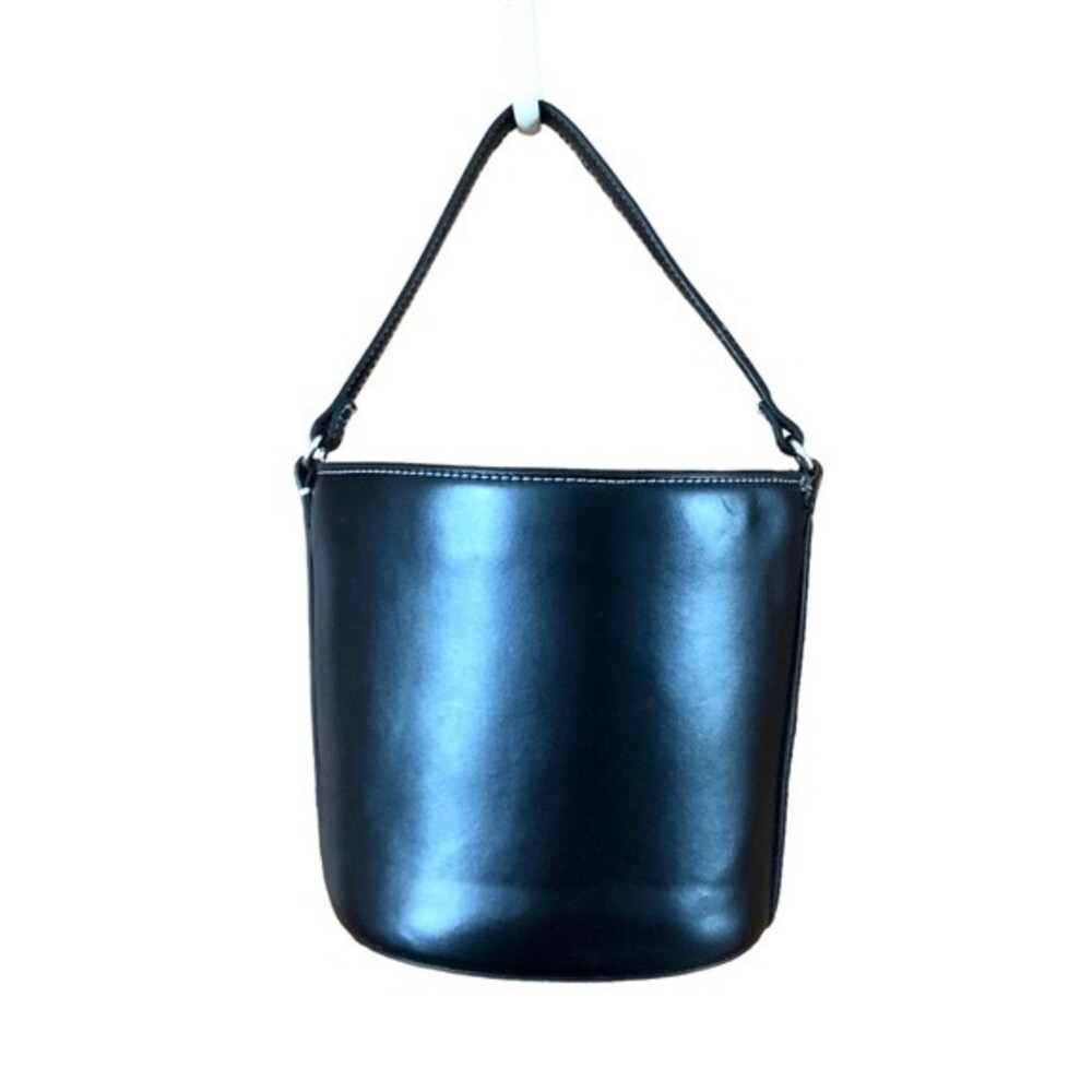 Mango Black Faux Leather Bucket Bag Purse